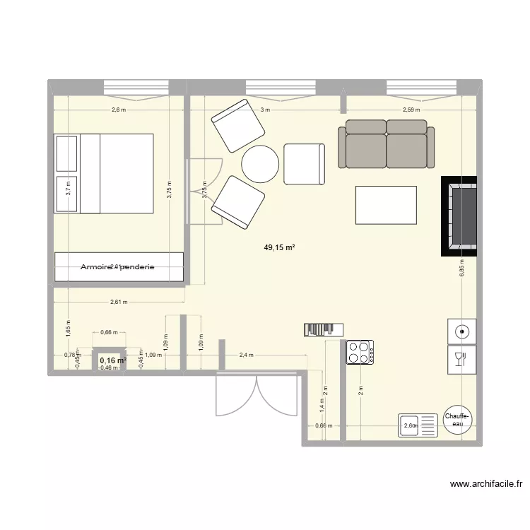 PersoTromb proposition1. Plan de 2  et 49 m²
