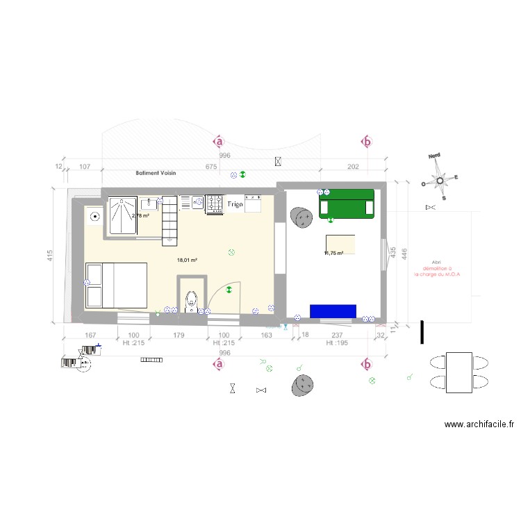 202401-maison - v2. Plan de 3 pièces et 33 m2