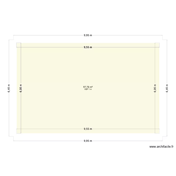 Neuvy1. Plan de 1  et 58 m²