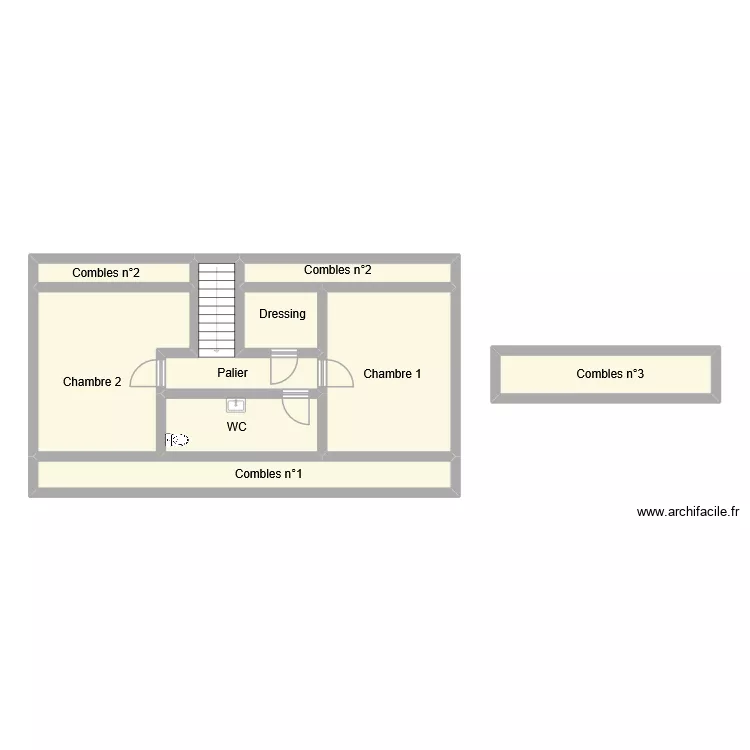 bourdon etage. Plan de 9 Pièces et 79 m²