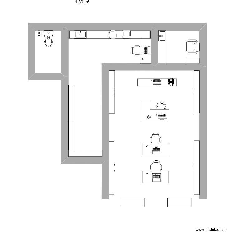optical premium. Plan de 3 pièces et 12 m2