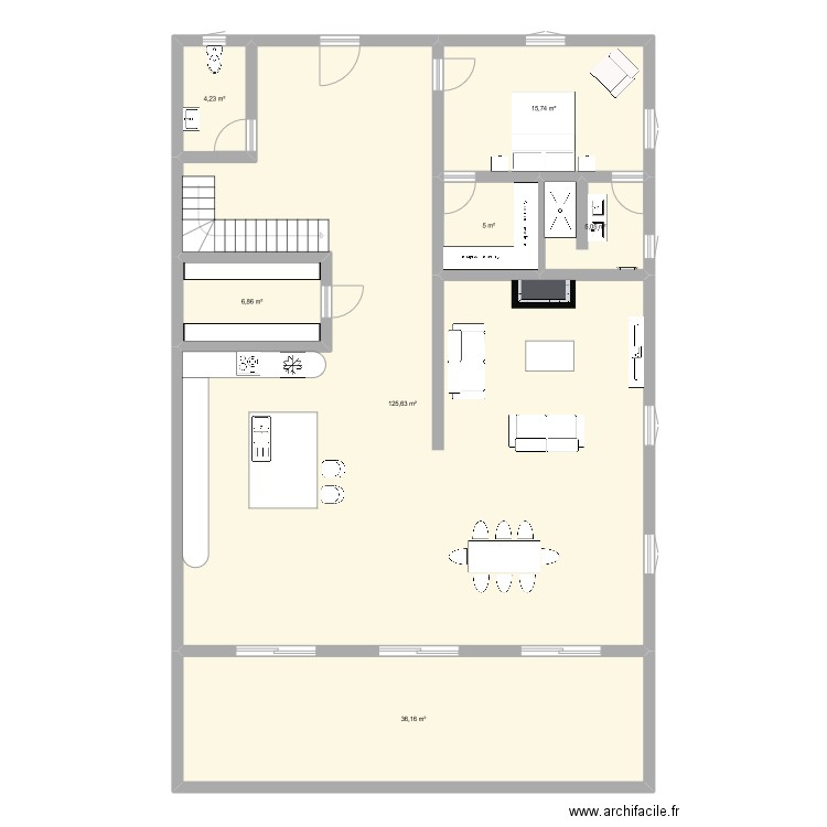 MaisonMaison. Plan de 7 pièces et 199 m2
