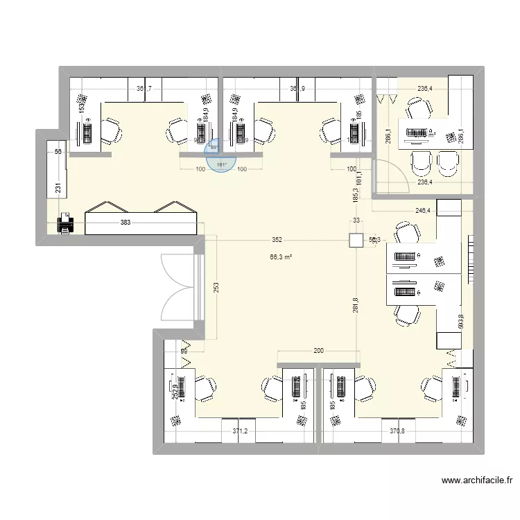 Bureau principal option 3. Plan de 