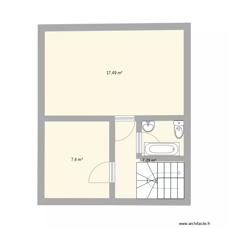 Dr Jaouen 1er étage. Plan de 3 Pièces et 32 m² Dr Jaouen 1er étage. Plan de 3 Pièces et 32 m²