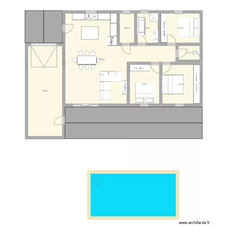 maison. Plan de 8 et 127 m² maison. Plan de 8 et 127 m²