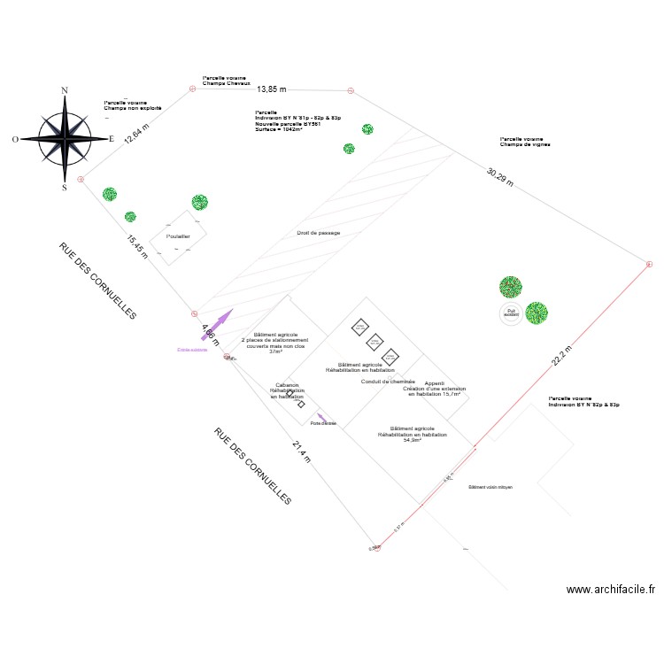 251102_PLAN DE MASSE VERTOU_V3 sans plan dessous. Plan de 0 pièce et 0 m2
