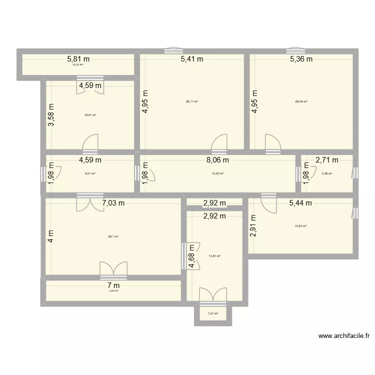 appart bastia. Plan de 13  et 174 m²