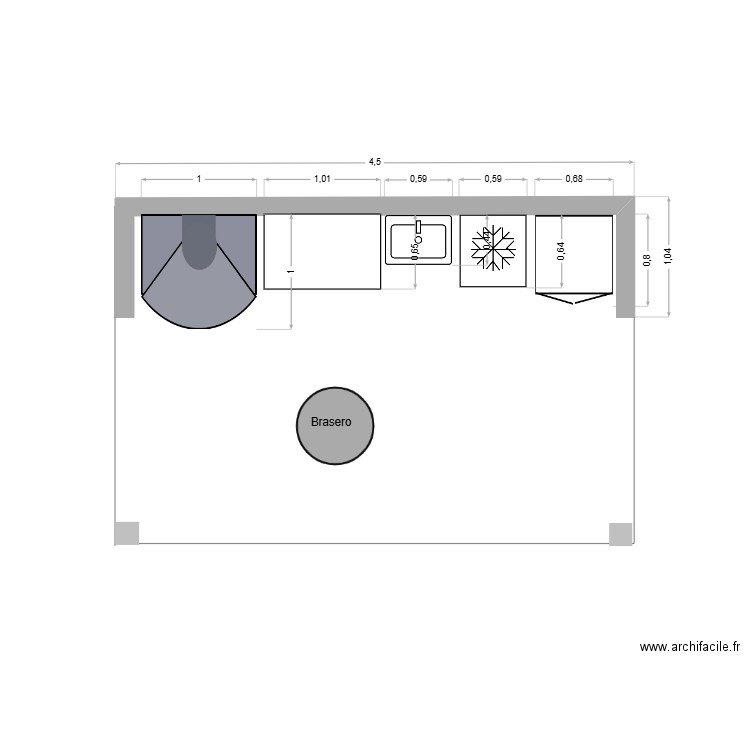Cuisine d'été. Plan de 0 pièce et 0 m2