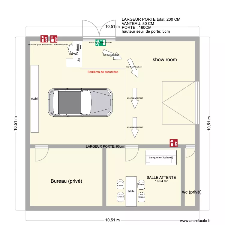 LOCAL. Plan de 3  et 97 m²