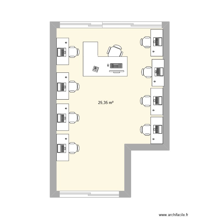 plan de labo1. Plan de 1 pièce et 25 m2