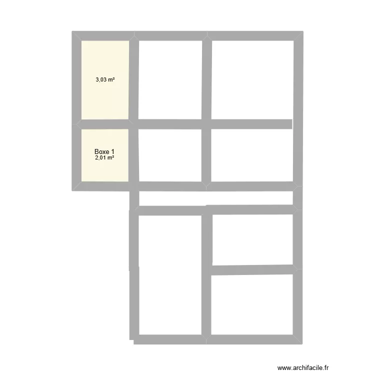 Pension 1. Plan de 2  et 5 m²