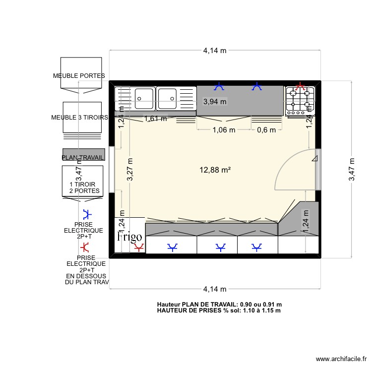 CUISINE Nesryne. Plan de 0 pièce et 0 m2