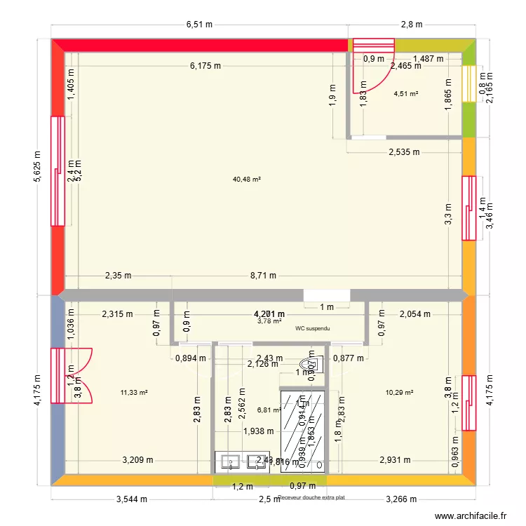 lubec seb 2. Plan de 6  et 77 m²