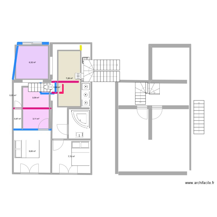 toulouse . Plan de 9 pièces et 38 m2