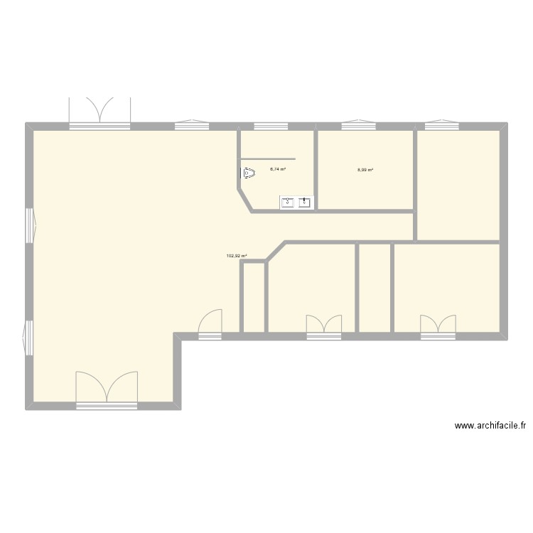 MATHIEU. Plan de 3 pièces et 119 m2
