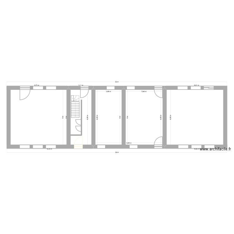 MAIRIE. Plan de 1 pièce et 75 m2