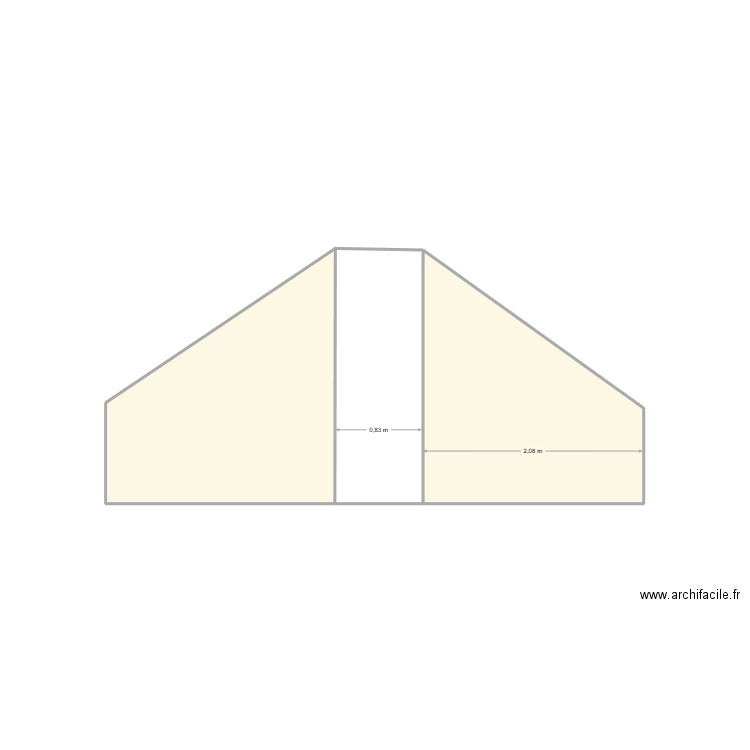 bibliotheque. Plan de 2 pièces et 7 m2