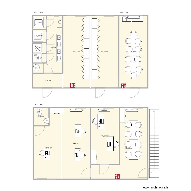 EIFFAGE ST PRIEST  1. Plan de 14 pièces et 117 m2