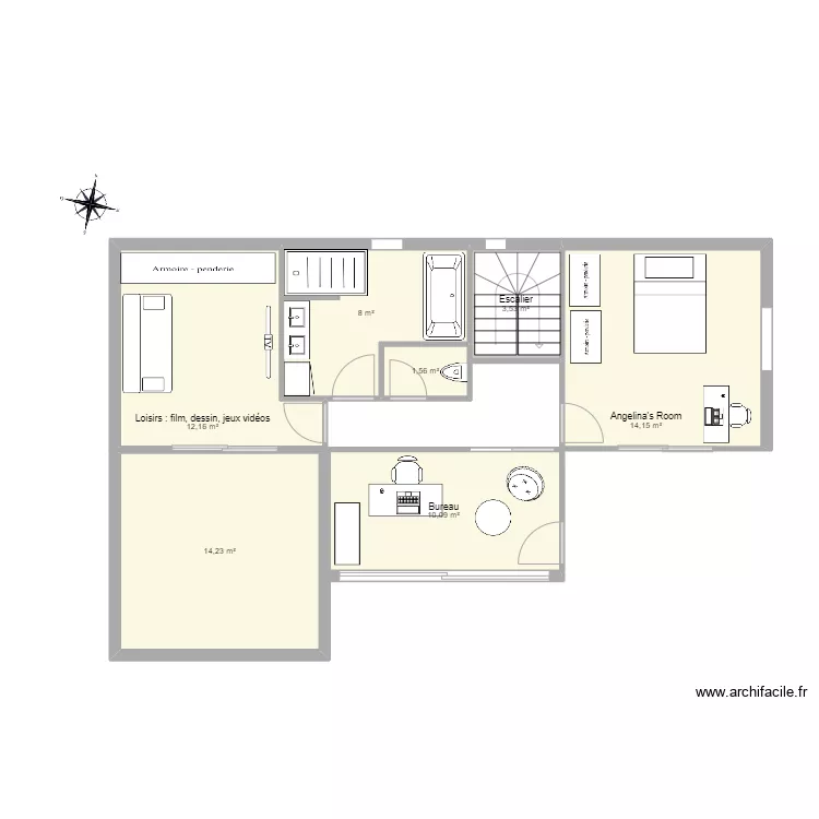 etage villa. Plan de 