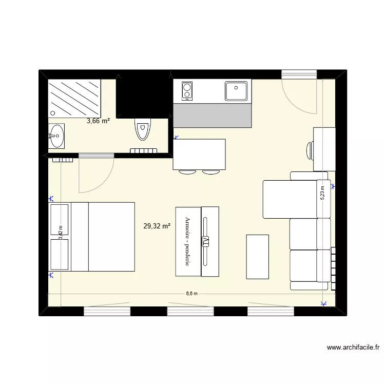 Studio Une Personne 5. Plan de 