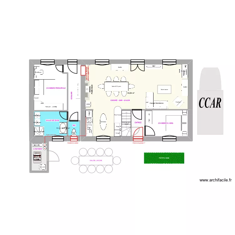 amenagement maison annoville v4. Plan de 