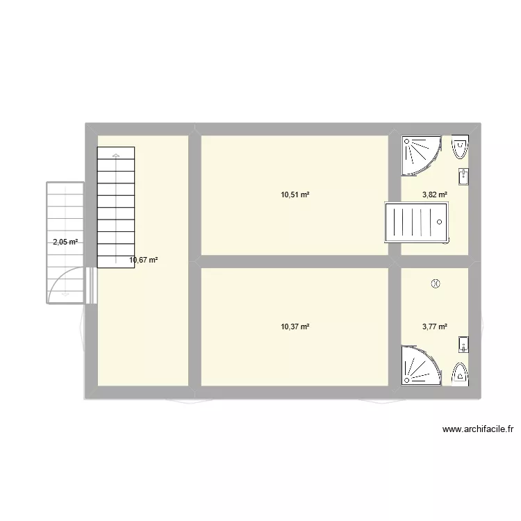 F T YV TI Y G. Plan de 9  et 72 m²
