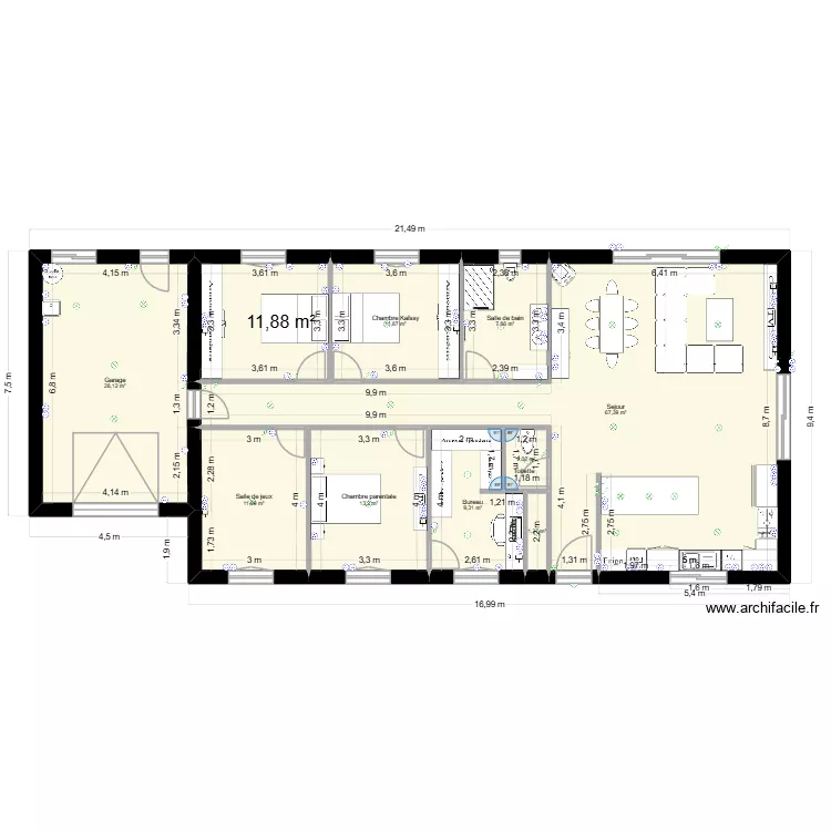 maison jason21. Plan de 10 pièces et 165 m²