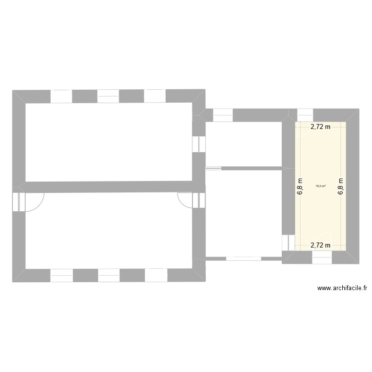 MAIRIE. Plan de 1 pièce et 19 m2