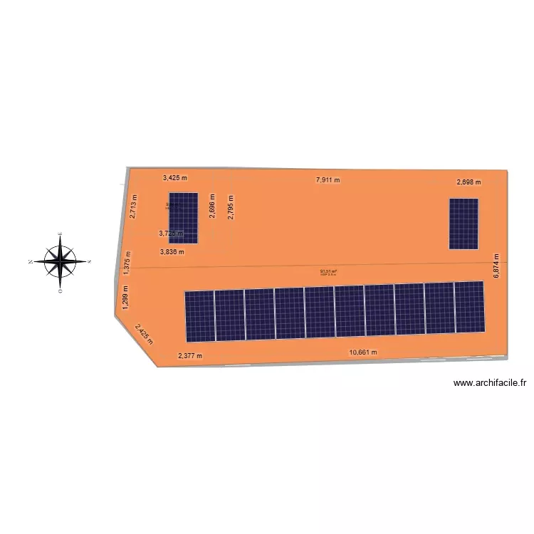 1 Sadi Carnot version 4 toiture. Plan de 6 Pièces et 202 m²