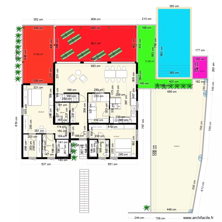 Villa Filao 19 aout. Plan de 13 et 266 m² Villa Filao 19 aout. Plan de 13 et 266 m²