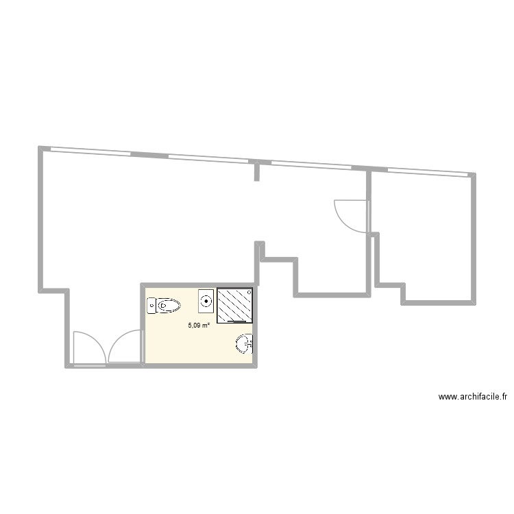 Thion. Plan de 1 pièce et 5 m2
