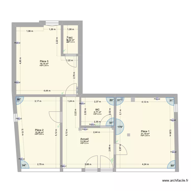Local SARL RHAPSODY. Plan de 6  et 76 m²