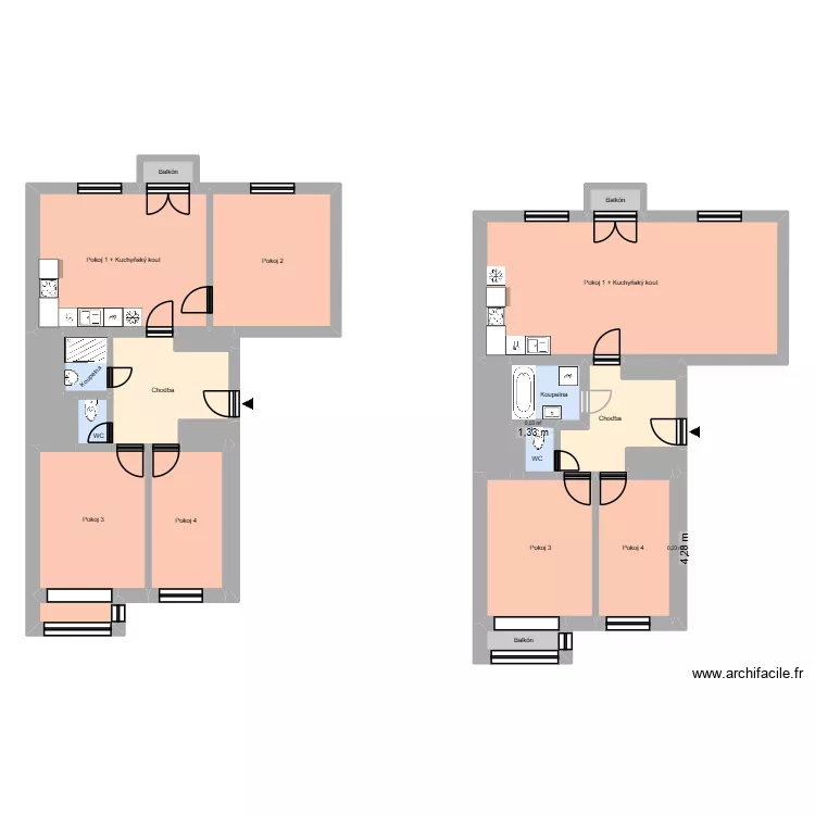 30.dubna 2307, byt 3 3KK. Plan de 33 et 284 m² 30.dubna 2307, byt 3 3KK. Plan de 33 et 284 m²