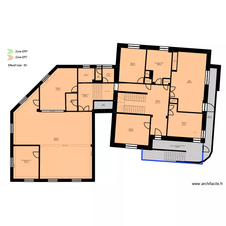 Tarbes 9 R+1 ERP. Plan de 