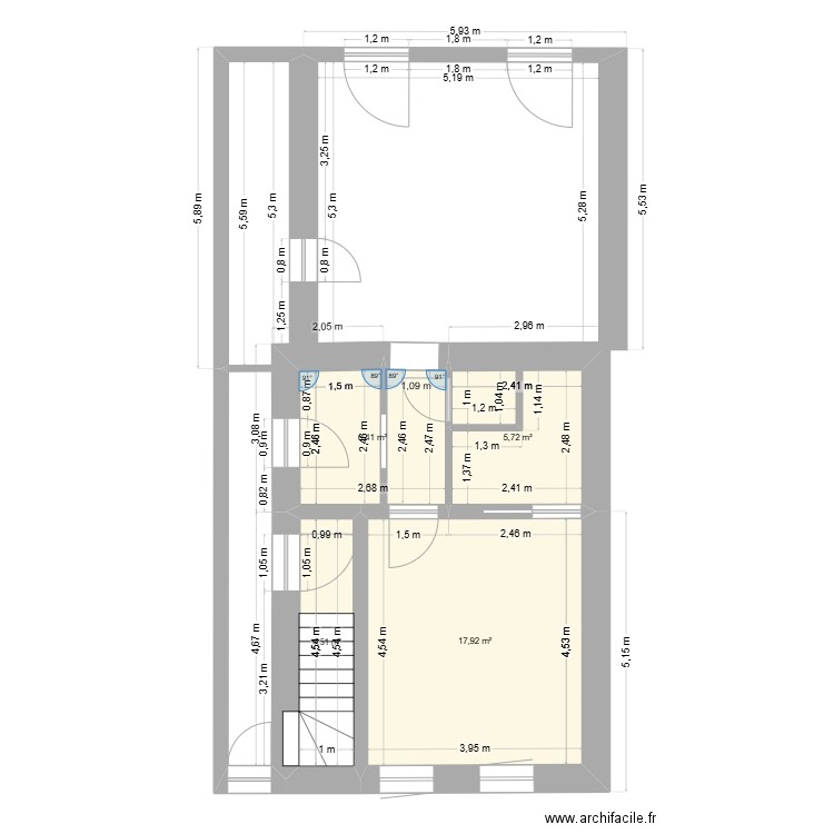Apartemment Luttange F2 V1. Plan de 4 pièces et 35 m2