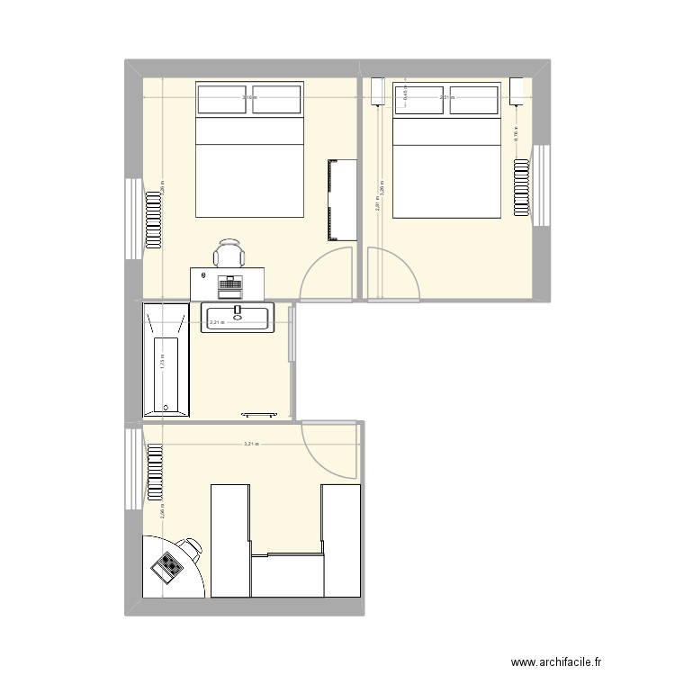 Maison Mag. Plan de 4 pièces et 30 m2