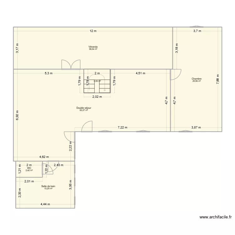 MAISON RDC APRES. Plan de 6  et 150 m²