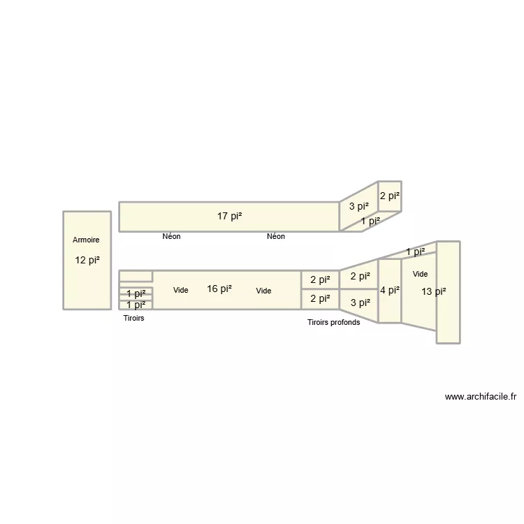 Détail salle de travail. Plan de 15 et 7 m² Détail salle de travail. Plan de 15 et 7 m²