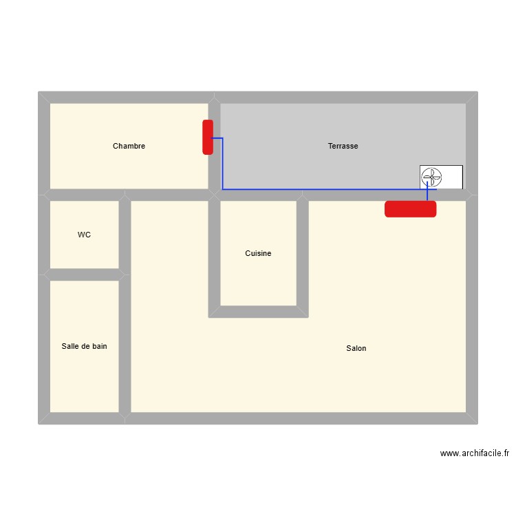 COTON PELAGE Clim. Plan de 6 pièces et 61 m2