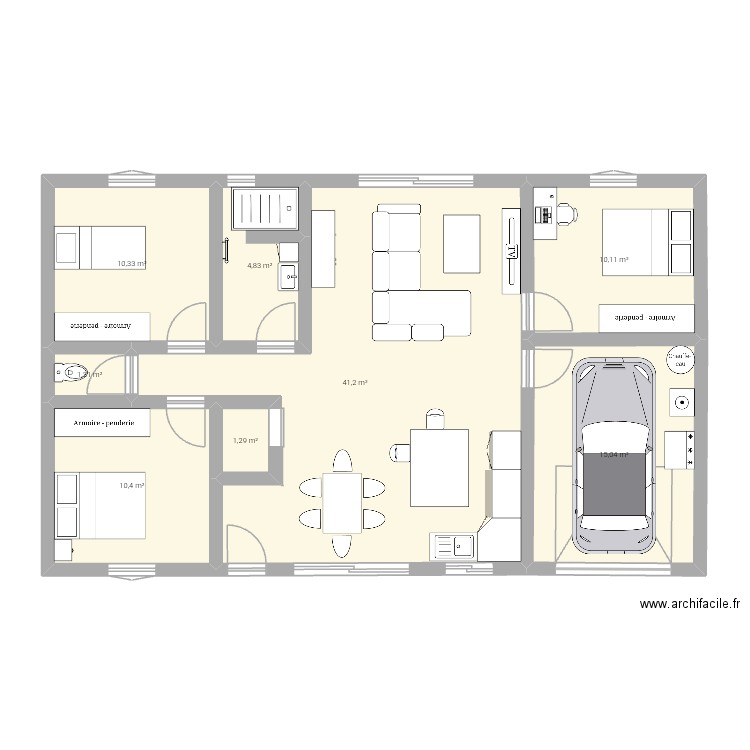 Future maison. Plan de 8 pièces et 95 m2