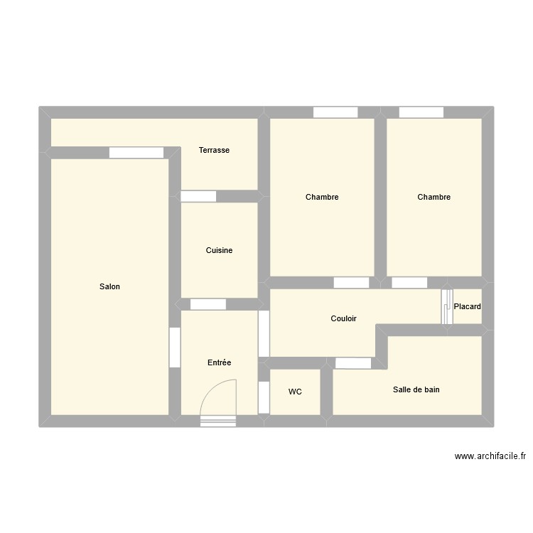 appartement NDALA MANSANGA. Plan de 10 pièces et 55 m2