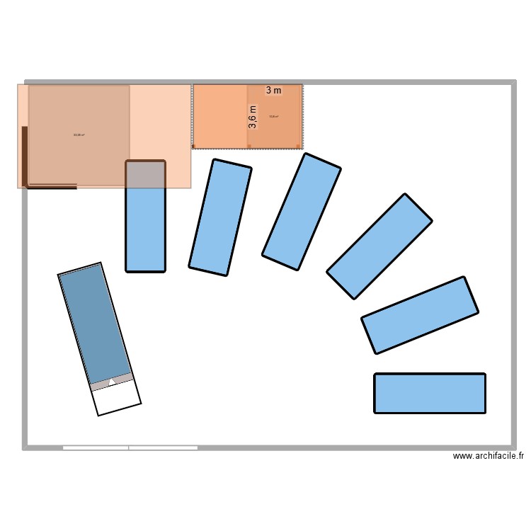 bennes 1 Abris 10x6. Plan de 2 pièces et 44 m2