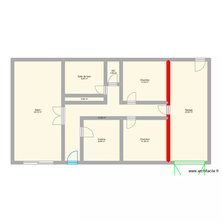 Domaine de la Chauss&eacute;e (actuel). Plan de 9  et 110 m²