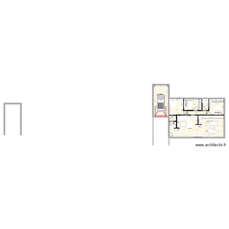 A construire. Plan de 8 pièces et 118 m2