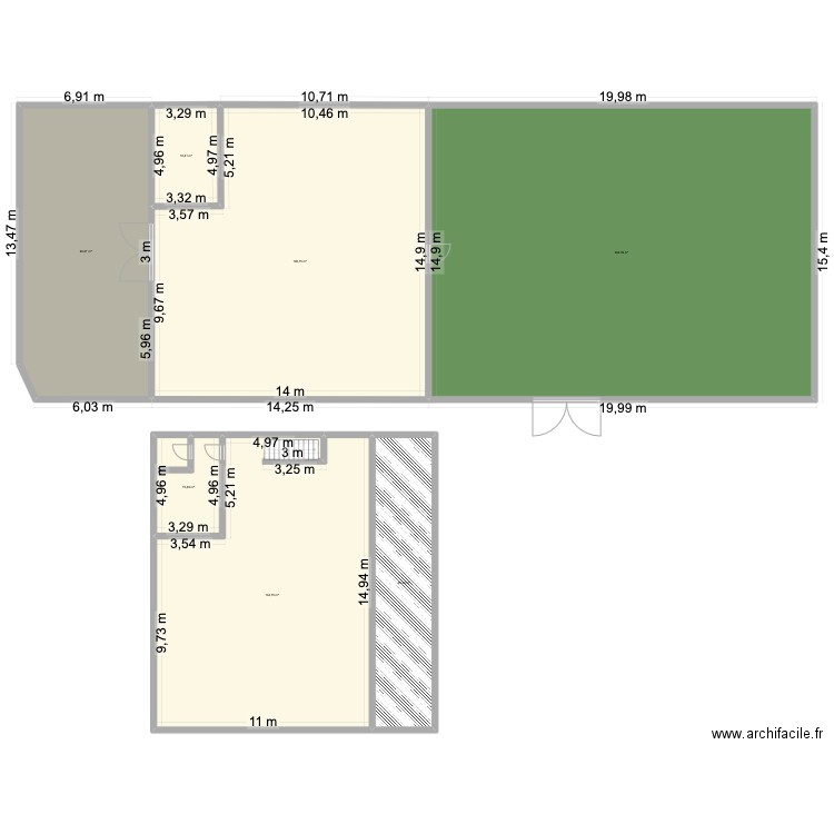 grange rdc. Plan de 7 pièces et 800 m2