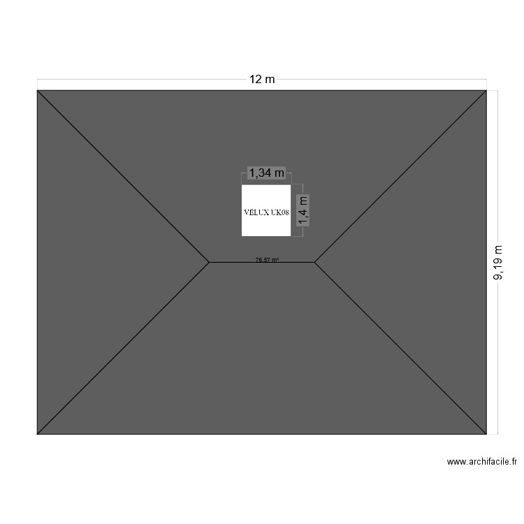 Aménagement étage. Plan de 1 pièce et 77 m2