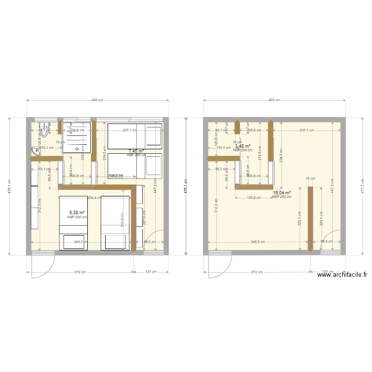 RDC-Chambre Fils. Plan de 5 pièces et 39 m2