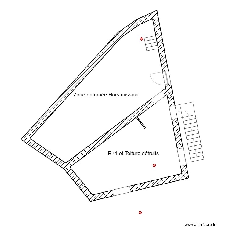 2505120 MARCHADIER. Plan de 2 pièces et 67 m2