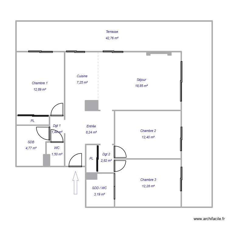 Roehrig. Plan de 12  et 129 m²