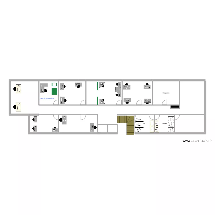 plan. Plan de 11 pièces et 48 m²